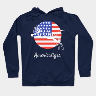 4th of July Happy independence day American tiger Hoodie